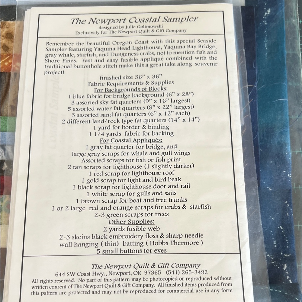 The Newport Coastal Sampler Quilt Kit - Picture 4 of 6